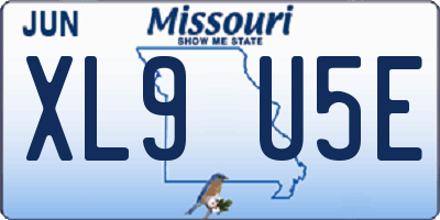MO license plate XL9U5E