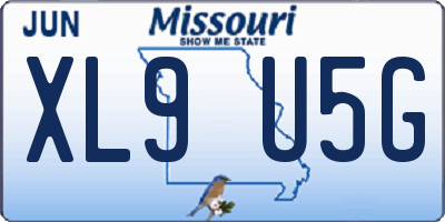MO license plate XL9U5G