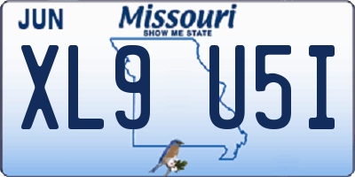 MO license plate XL9U5I