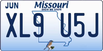 MO license plate XL9U5J