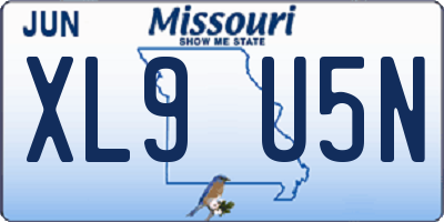 MO license plate XL9U5N