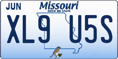 MO license plate XL9U5S