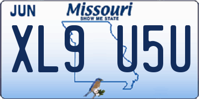 MO license plate XL9U5U