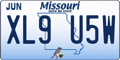 MO license plate XL9U5W