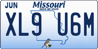 MO license plate XL9U6M