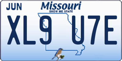MO license plate XL9U7E
