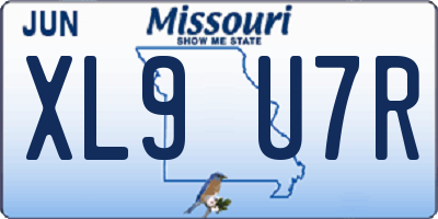 MO license plate XL9U7R