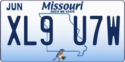 MO license plate XL9U7W
