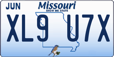 MO license plate XL9U7X