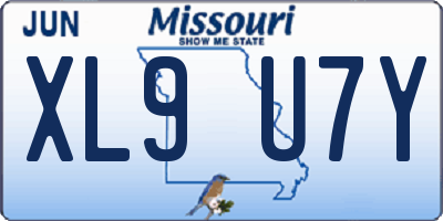 MO license plate XL9U7Y