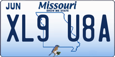 MO license plate XL9U8A