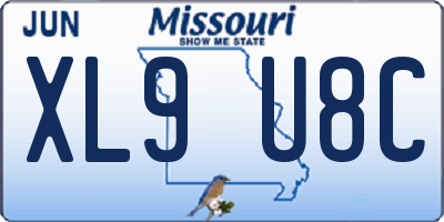 MO license plate XL9U8C