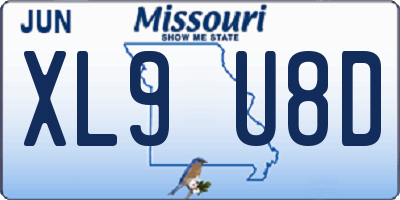 MO license plate XL9U8D