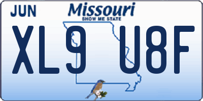 MO license plate XL9U8F