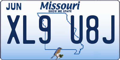 MO license plate XL9U8J