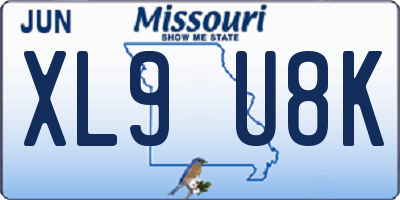 MO license plate XL9U8K