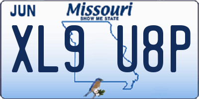 MO license plate XL9U8P