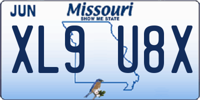 MO license plate XL9U8X