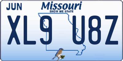 MO license plate XL9U8Z