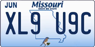 MO license plate XL9U9C