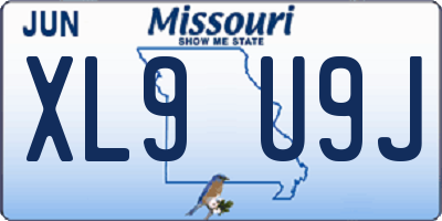 MO license plate XL9U9J