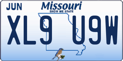 MO license plate XL9U9W