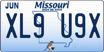 MO license plate XL9U9X