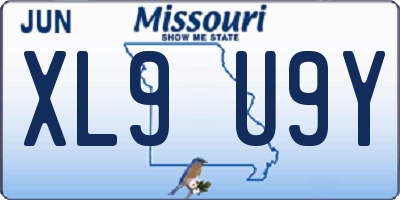 MO license plate XL9U9Y