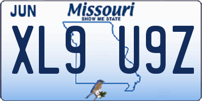 MO license plate XL9U9Z
