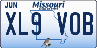 MO license plate XL9V0B