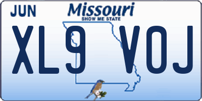 MO license plate XL9V0J