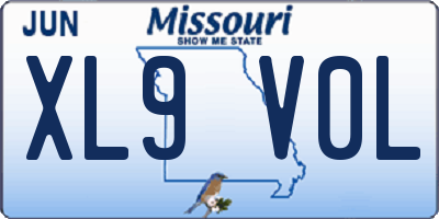 MO license plate XL9V0L