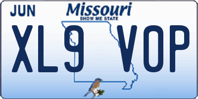 MO license plate XL9V0P