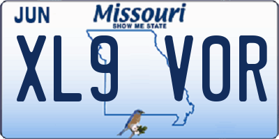 MO license plate XL9V0R