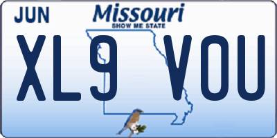 MO license plate XL9V0U