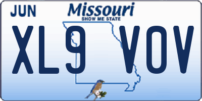 MO license plate XL9V0V