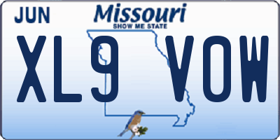 MO license plate XL9V0W