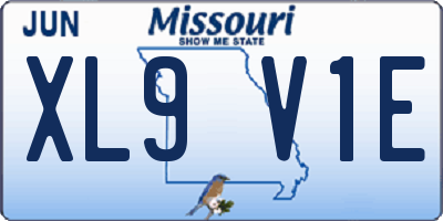 MO license plate XL9V1E
