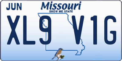 MO license plate XL9V1G
