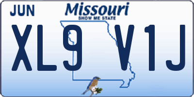 MO license plate XL9V1J