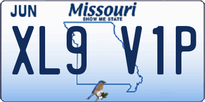 MO license plate XL9V1P