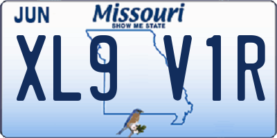 MO license plate XL9V1R
