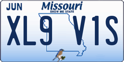 MO license plate XL9V1S