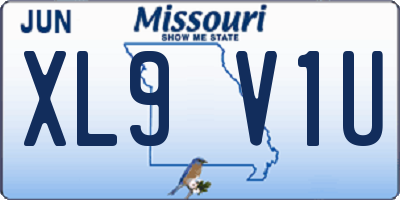MO license plate XL9V1U