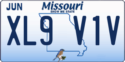 MO license plate XL9V1V