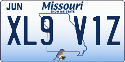 MO license plate XL9V1Z