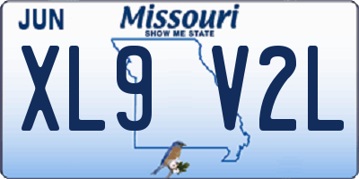 MO license plate XL9V2L
