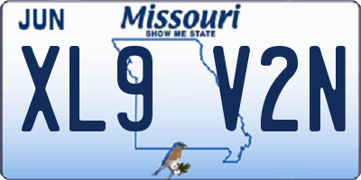 MO license plate XL9V2N