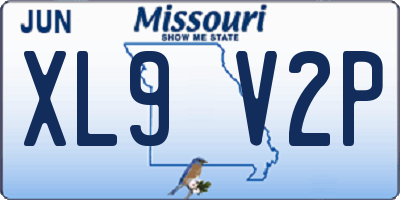 MO license plate XL9V2P