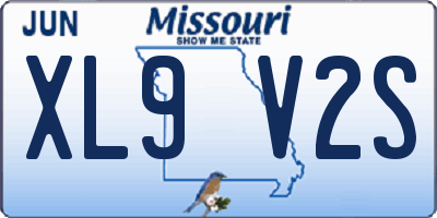 MO license plate XL9V2S